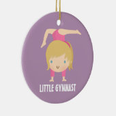 Cute Little Gymnast Blond Girl Gymnastics Custom Keramisch Ornament (Rechts)
