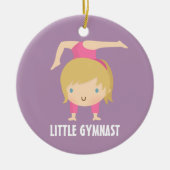 Cute Little Gymnast Blond Girl Gymnastics Custom Keramisch Ornament (Voorkant)