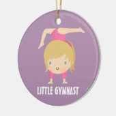 Cute Little Gymnast Blond Girl Gymnastics Custom Keramisch Ornament (Links)