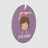Cute Little Gymnast Girl Gymnastics Personalized Ornament (voorkant)