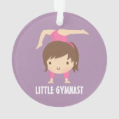 Cute Little Gymnast Girl Gymnastics Personalized Ornament (achterkant)