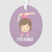 Cute Little Gymnast Girl Gymnastics Personalized Ornament (voorkant)