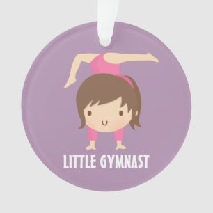 Cute Little Gymnast Girl Gymnastics Personalized Ornament