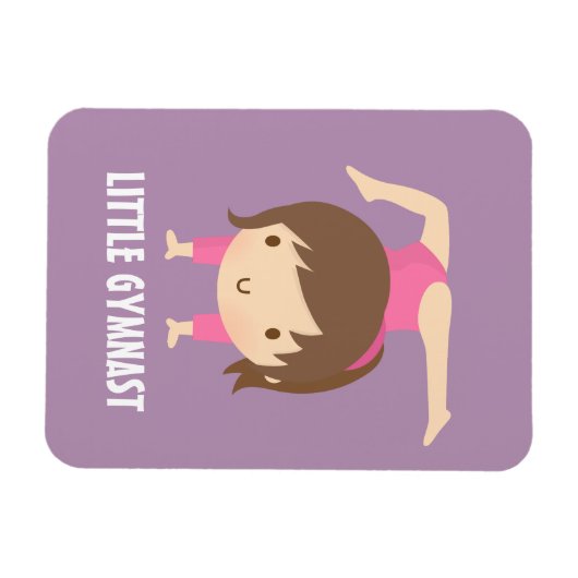 Cute Little Gymnast Girl Gymnastics Pose Magneet (Horizontaal)