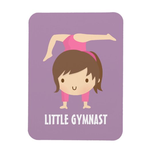 Cute Little Gymnast Girl Gymnastics Pose Magneet (Verticaal)