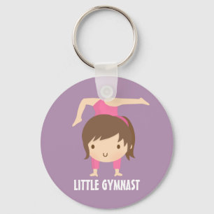 Cute Little Gymnast Girl Gymnastics Pose Sleutelhanger