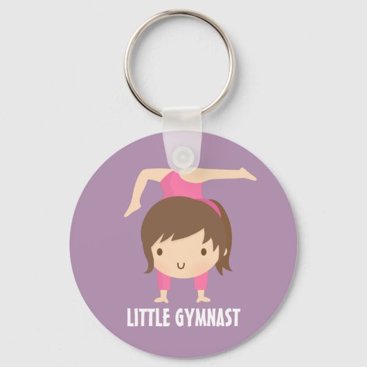 Cute Little Gymnast Girl Gymnastics Pose Sleutelhanger (Voorkant)