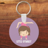 Cute Little Gymnast Girl Gymnastics Pose Sleutelhanger (Voorkant)