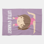 Cute Little Gymnast Girl Gymnastics Pose Theedoek (Horizontaal)