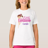 Cute Little Gymnast Pink Paarse Monogram Girls T-shirt (Voorkant)