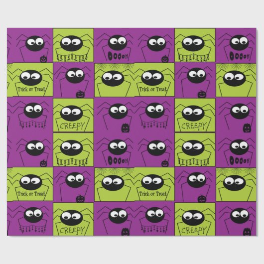 Cute Little Halloween Spiers Cadeaupapier (Vlak)