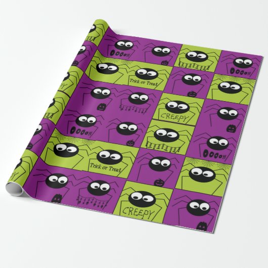 Cute Little Halloween Spiers Cadeaupapier (Uitgerold)