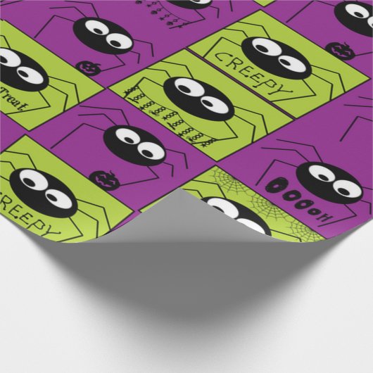 Cute Little Halloween Spiers Cadeaupapier (Hoek)