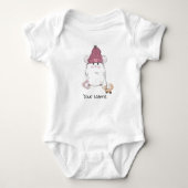 Cute Little Hamster Custom Name Baby Bodysuit (Voorkant)