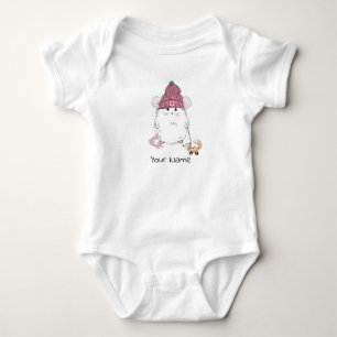 Cute Little Hamster Custom Name Baby Bodysuit