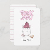 Cute Little Hamster Custom Roze Bedankkaart (Voorkant / Achterkant)