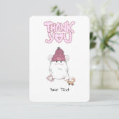 Cute Little Hamster Custom Roze Bedankkaart (Staand voorkant)