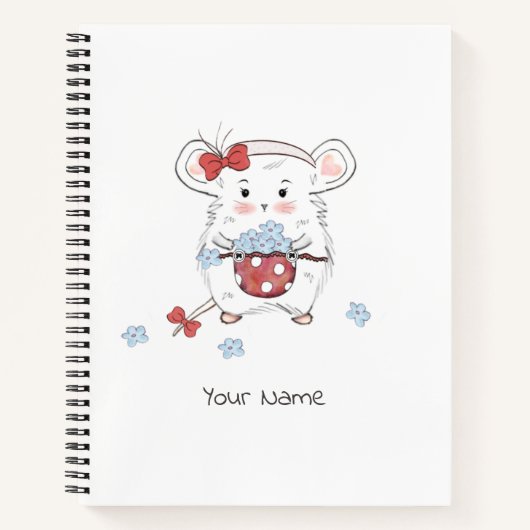 Cute Little Hamster Floral Girly Notitieboek (Voorkant)