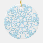 Cute little Hamster holding a flower & snowflake Keramisch Ornament (Achterkant)