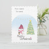 Cute Little Hamster Merry Kerstmis Feestdagenkaart (Staand voorkant)