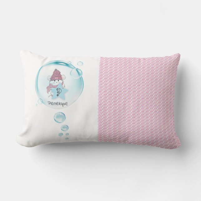 Cute Little Hamster Monogram Name Lumbar Pillow Kussen (Voorkant)