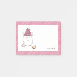 Cute Little Hamster Pink Custom Post-it® Notes