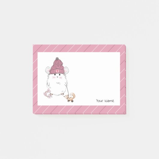 Cute Little Hamster Pink Custom Post-it® Notes (Voorkant)