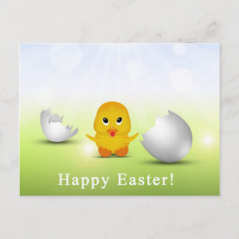 Cute Little Happy Easter Baby Chick Feestdagenkaart