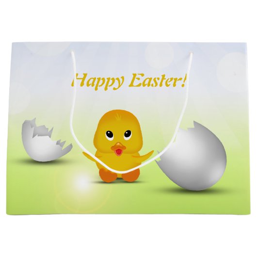 Cute Little Happy Easter Baby Chick Groot Cadeauzakje (Voorkant)