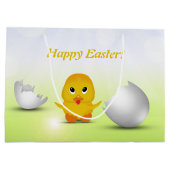 Cute Little Happy Easter Baby Chick Groot Cadeauzakje (Achterkant)