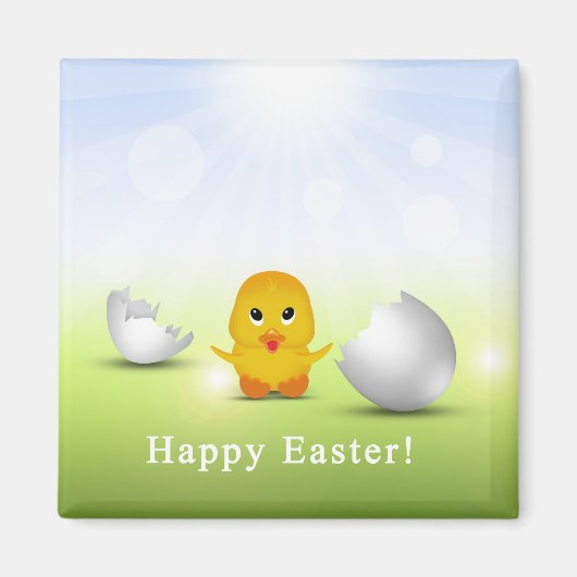 Cute Little Happy Easter Baby Chick Magneet (Voorkant)