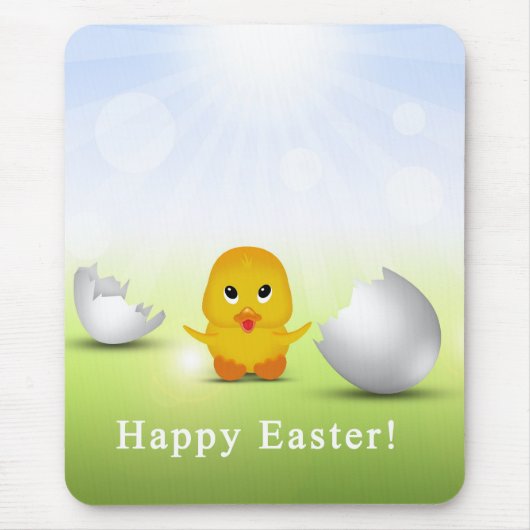 Cute Little Happy Easter Baby Chick Muismat (Voorkant)