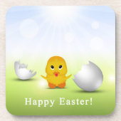 Cute Little Happy Easter Baby Chick Onderzetter (Voorkant)