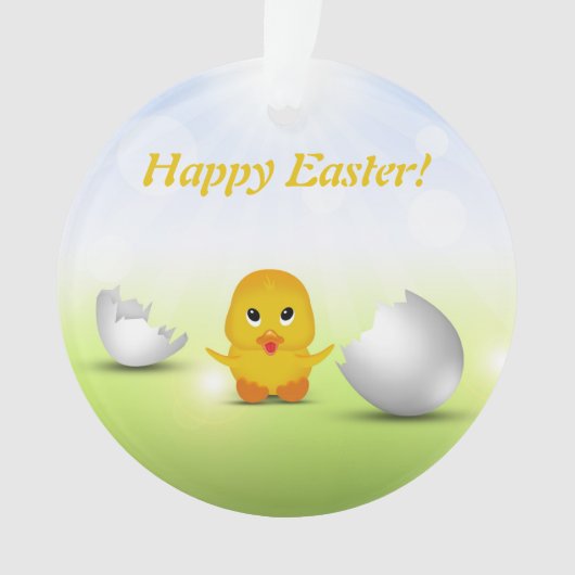 Cute Little Happy Easter Baby Chick Ornament (voorkant)