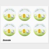 Cute Little Happy Easter Baby Chick Ronde Sticker (Vel)