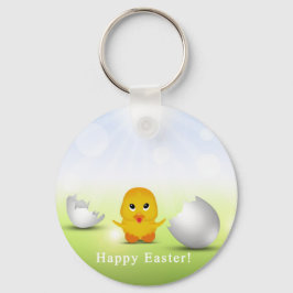 Cute Little Happy Easter Baby Chick Sleutelhanger