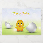 Cute Little Happy Easter Baby Chick Voedselcontainer Etiket (Enkel label)