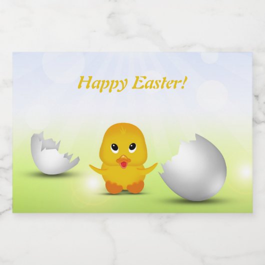 Cute Little Happy Easter Baby Chick Voedselcontainer Etiket (Enkel label)