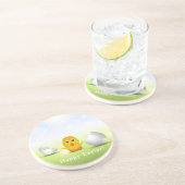 Cute Little Happy Easter Baby Chick Zandsteen Onderzetter (Zijkant)