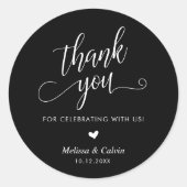 Cute Little Heart Modern Wedding Thank You Gifts Ronde Sticker (Voorkant)