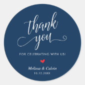 Cute Little Heart Modern Wedding Thank You Gifts Ronde Sticker (Voorkant)
