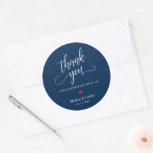 Cute Little Heart Modern Wedding Thank You Gifts Ronde Sticker (Envelop)