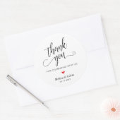 Cute Little Heart Modern Wedding Thank You Gifts Ronde Sticker (Envelop)