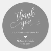 Cute Little Heart Modern Wedding Thank You Gifts Ronde Sticker (Voorkant)