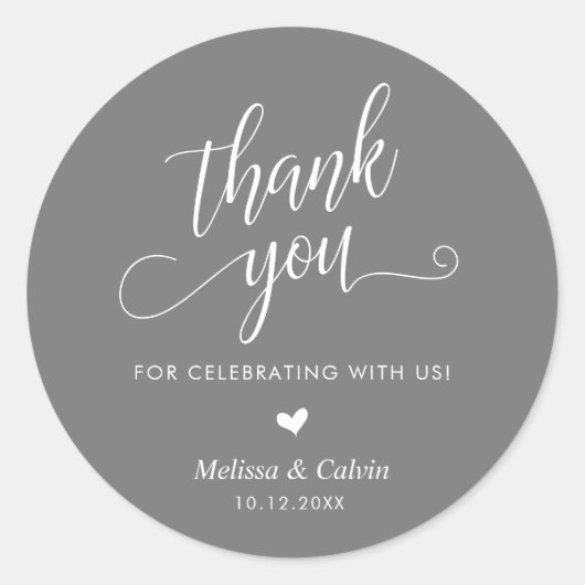 Cute Little Heart Modern Wedding Thank You Gifts Ronde Sticker (Voorkant)