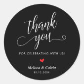 Cute Little Heart Modern Wedding Thank You Gifts Ronde Sticker (Voorkant)
