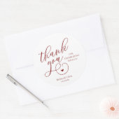 Cute Little Heart Wedding Gifts Thank You  Ronde Sticker (Envelop)