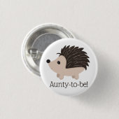 Cute Little Hedegel Aunty to be Baby shower Ronde Button 3,2 Cm (Voorkant /achterkant)