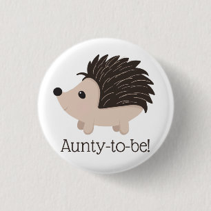 Cute Little Hedegel Aunty to be Baby shower Ronde Button 3,2 Cm