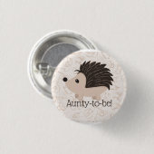 Cute Little Hedegel Aunty to be Baby shower Ronde Button 3,2 Cm (Voorkant /achterkant)